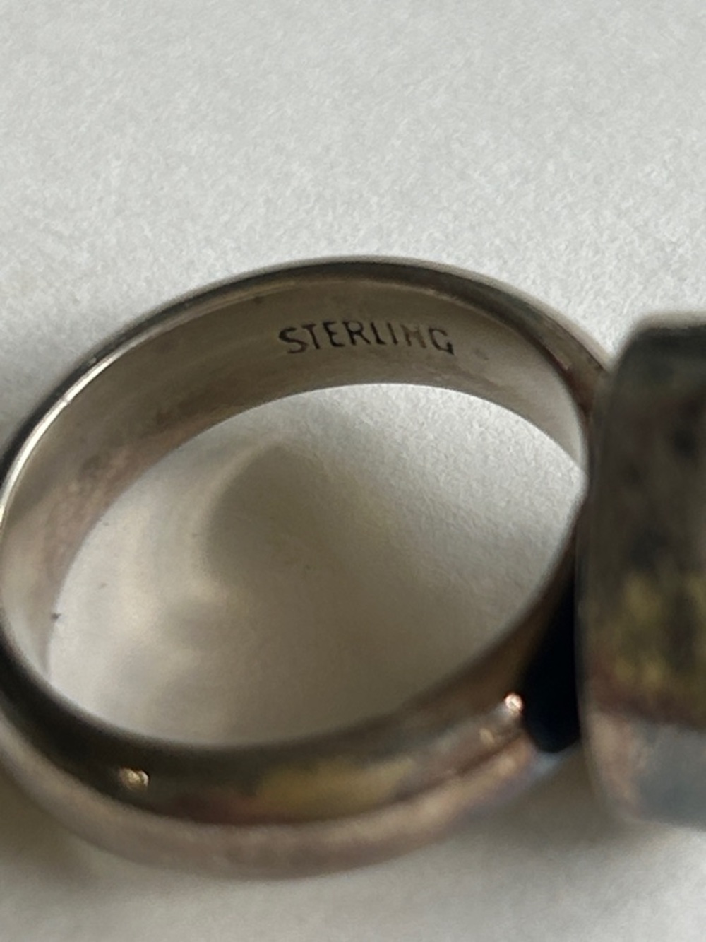 Miriam Salat Sterling Silver Ring with Black Stone